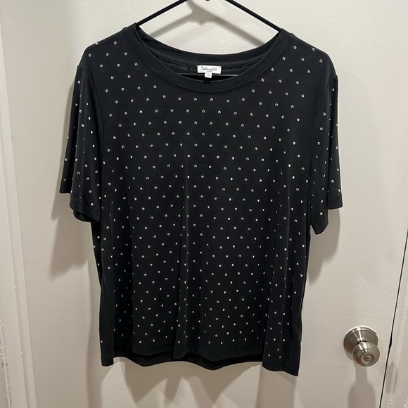 Splendid Eclipse Sandwash Studded Tee in Black L - Picture 2 of 6